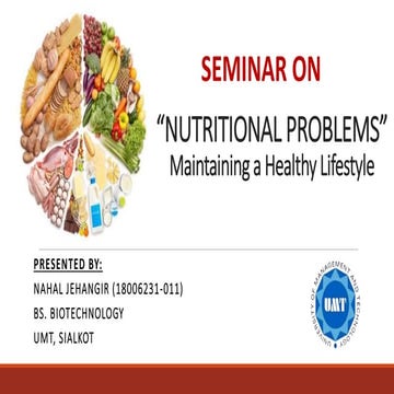 Nutritional problems - Maintaining a healthy lifestyle