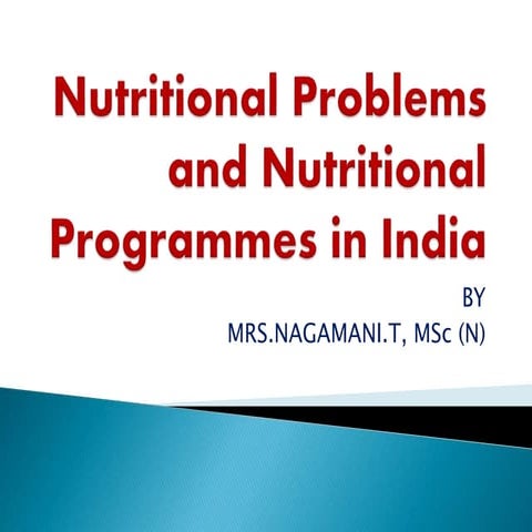Nutritional problems and National Nutritional progams in India