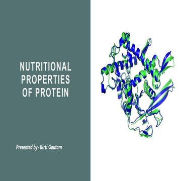 Nutritional properties of proteins by KG | PPTX