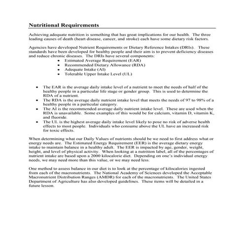 Dietary Reference Intakes | PPTX