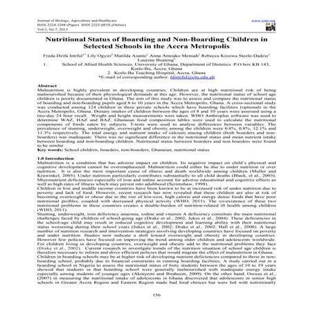 Nutritional Status and Dietary Habits of Preschool Children | PDF