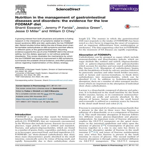 Nutrition and evidence for  FODMAP diet management 