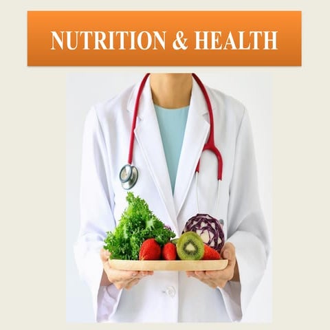 HUMAN NUTRITION AND HEALTH CARE LECTURE ONE.