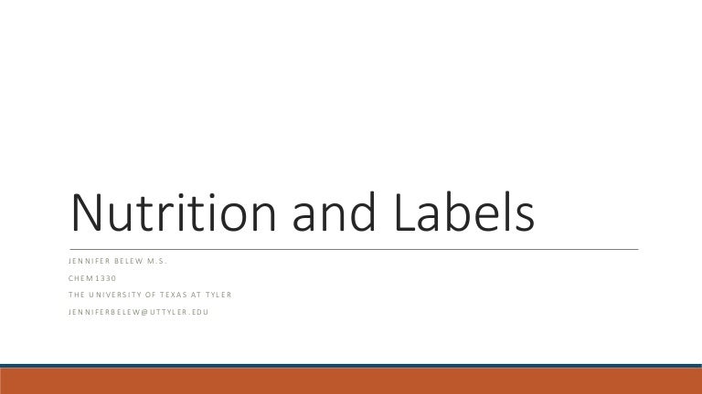 Importance of nutrition labels