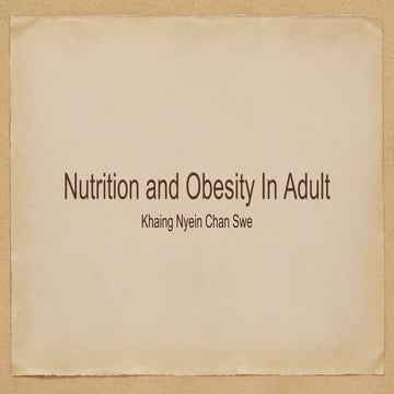 Nutrition and obesity ppt | PPTX