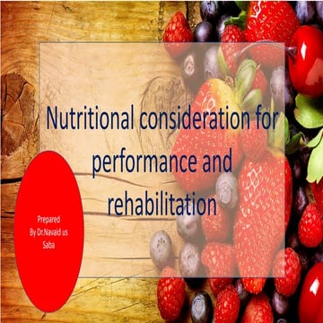 Nutrition and performance