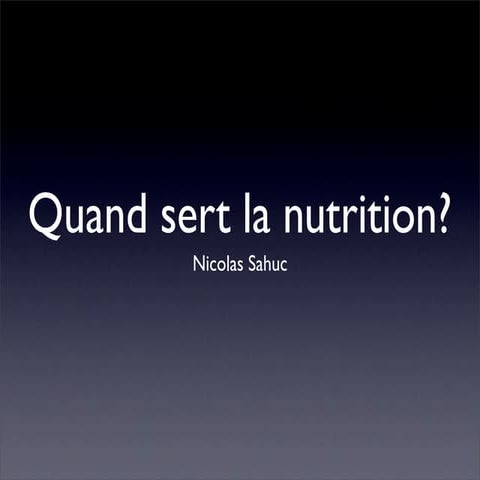 &quot;quand sert l\'alimentation?&quot;