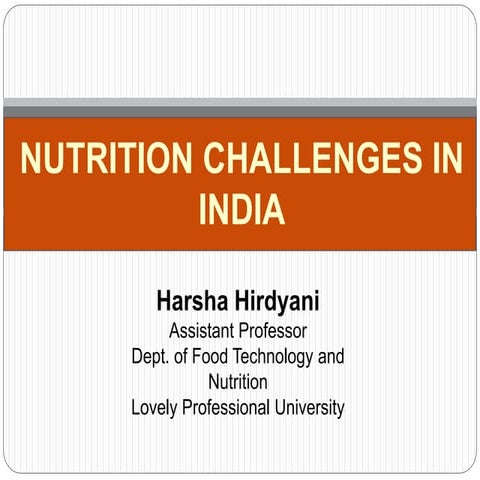 Nutrition challenges in india