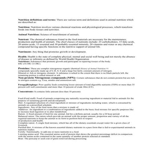 Nutrition definitions and terms