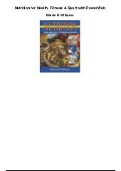 Nutrition for health fitness and sp...