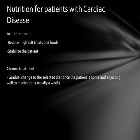 Nutrition for patients with cardiac disease
