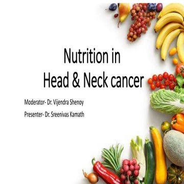 Nutrition in head and neck cancer