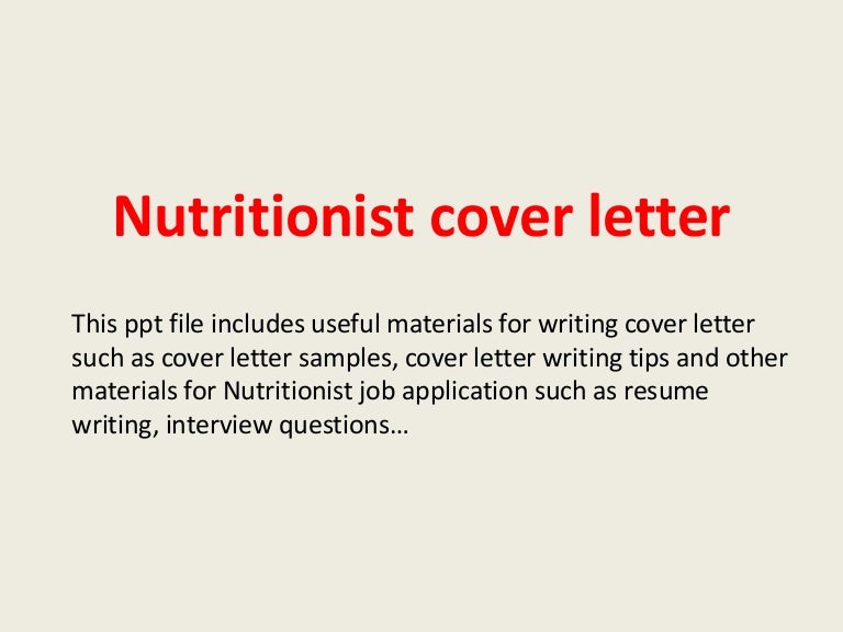nutrition cover letter