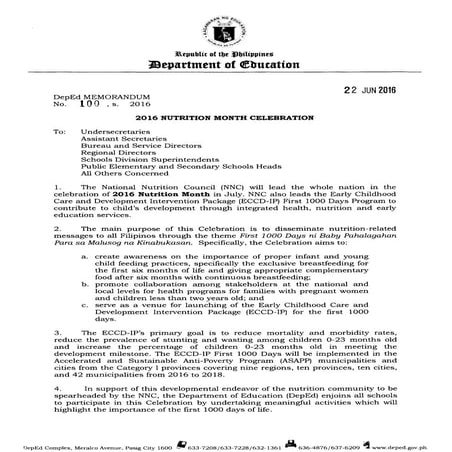 Nutrition month memo 2016