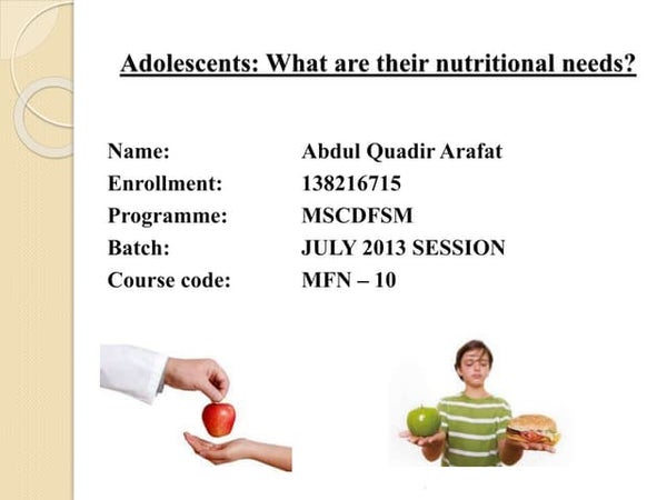 Healthy diet for Adolescents