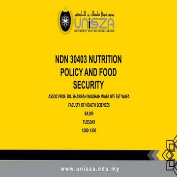 NUTRITION POLICY AND FOOD SECURITY | PPTX