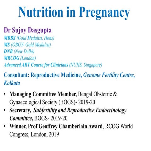 Nutrition in pregnancy