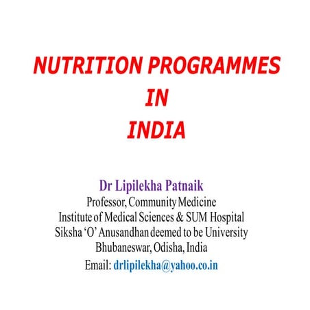 Nutrition programmes in india