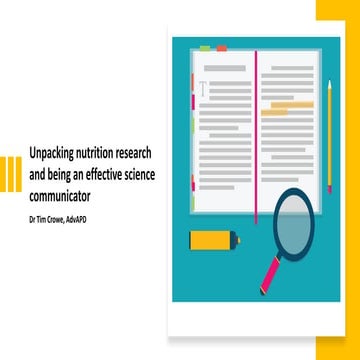 Unpacking Nutrition Research and being an effective Science Communicator