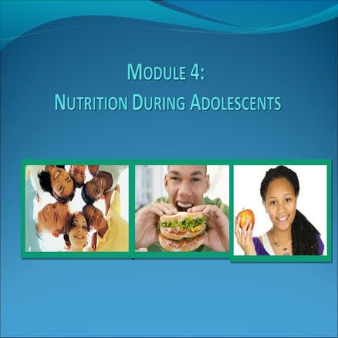 Nutrition throughout Adolescence