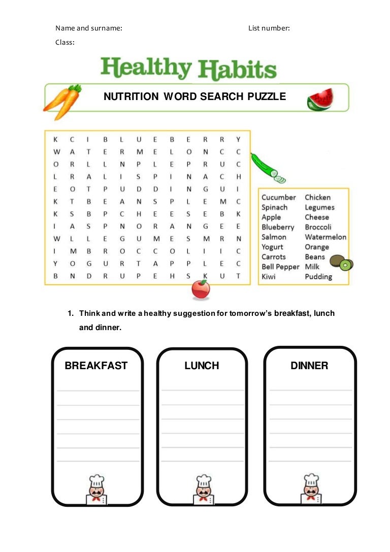 Nutrition Word Search Printable Nutrition Word Search Printable