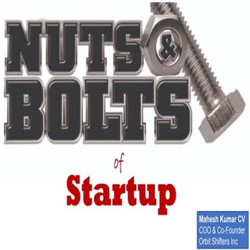 Nuts and Bolts of Startup