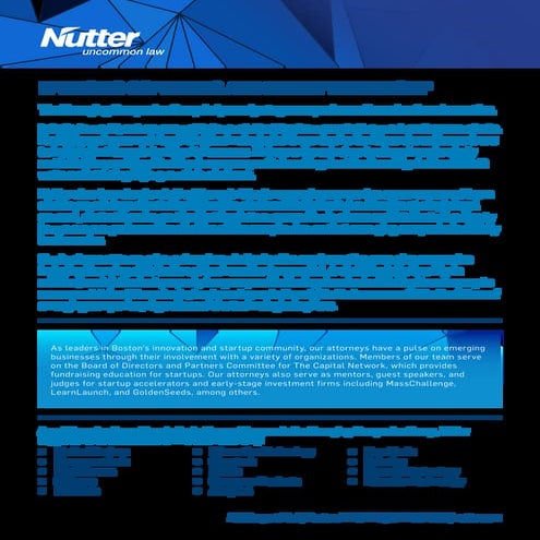 Nutter: Emerging Companies & Entrepreneurship