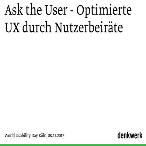 Optimierte UX durch Nutzerbeiräte
