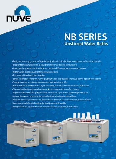 Nuve nb 5 9-20 unstirred water bath brochure-1