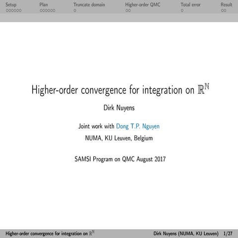 Program on Quasi-Monte Carlo and High-Dimensional Sampling Methods for Applie...
