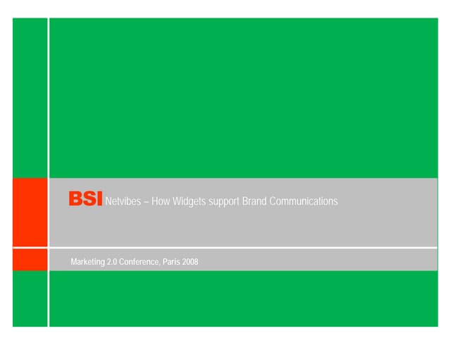 Netvibes – How Widgets support Brand Communications