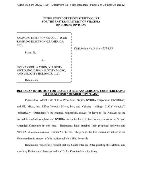 NVIDIA Countersues Samsung