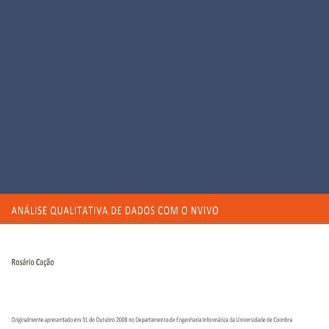Análise Qualitativa de Dados com o NVIVO