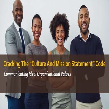 Cracking The Culture And Mission Statement Code
