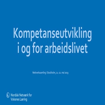 Nvl arbeidslivnettverk stockholm 21-22 mai 2019
