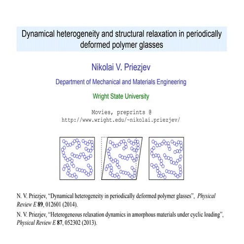 Dynamical heterogeneity and structural relaxation in periodically deformed po...