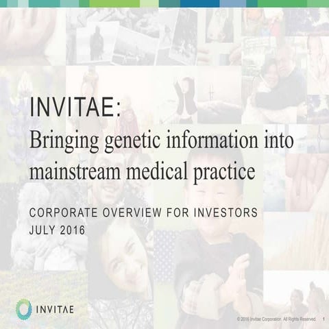 invitae investor overview july 2016