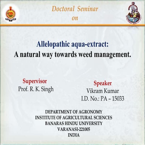 Allellopathic Aqua extracts