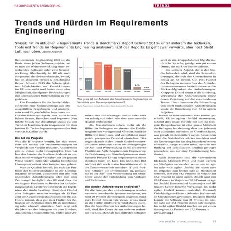Netzwoche: Trends und Hürden im Requirements Engineering