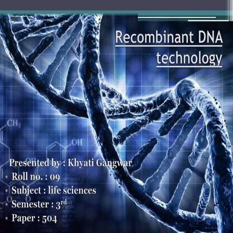 Recombinant DNA Technology
