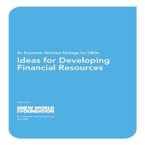 Ideas for Developing Financial Resources
