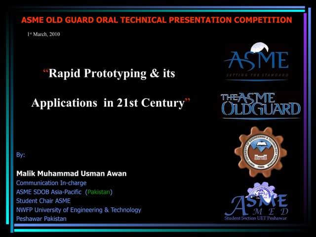 Rapid Prototyping and its Applications