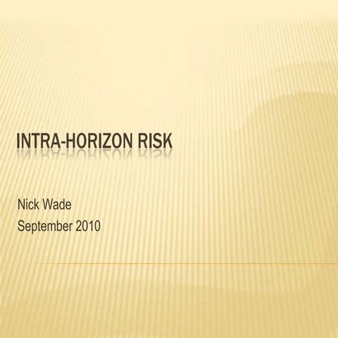 Intra Horizon Risk 2010