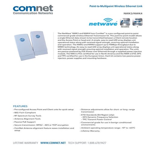 ComNet NWK3 Data Sheet