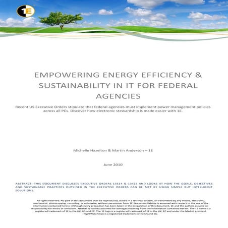 Empowering energy efficiency and sustainability in it for federal agencies