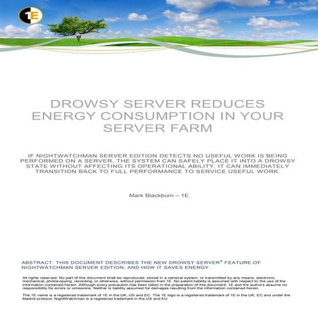 Drowsy server reduces energy consumption in your server farm