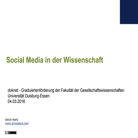 Social Media in der Wissenschaft