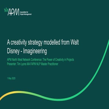 A creativity strategy modelled from Walt Disney - Imagineering, 18 ...