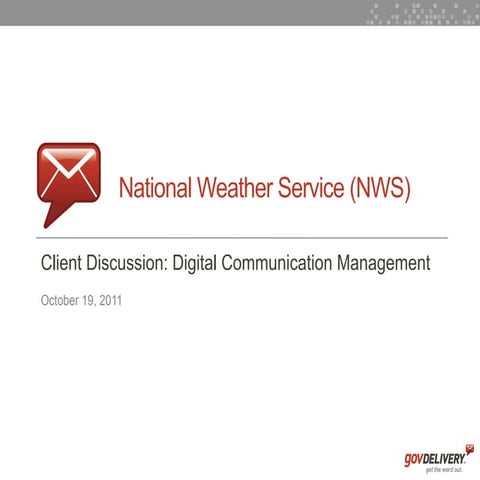 National Weather Service &amp; Digital Communication Management | PPT