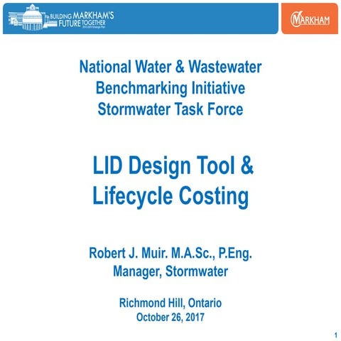Green Infrastructure / Low Impact Development LID Design Tool and Lifecycle C...